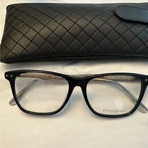 Bottega Veneta Black and Silver Eyewear for RX lenses